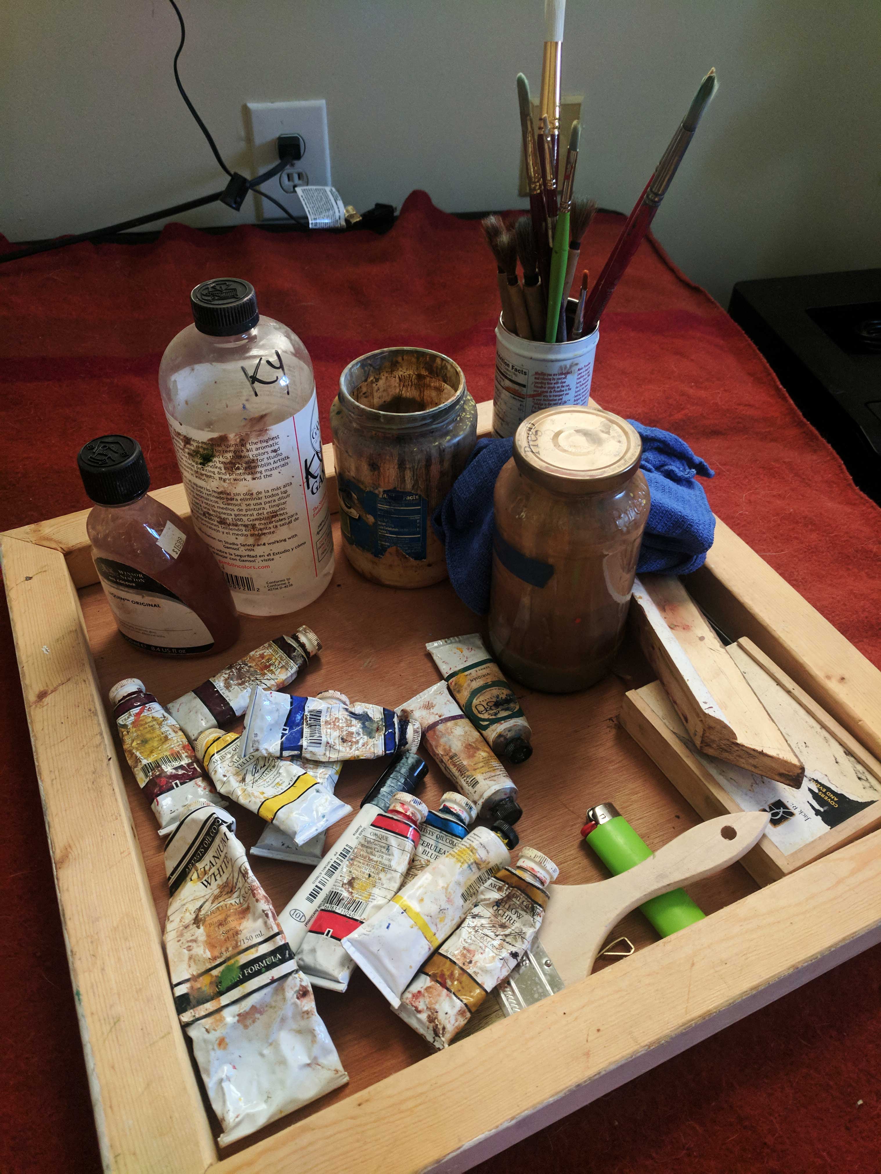 An image of many different art supplies together